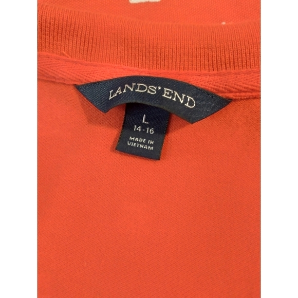 Lands' End red collared polo with shell print - Picture 5 of 8